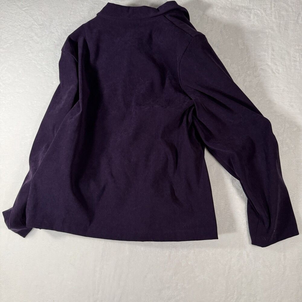 Briggs New York Jacket Womens Medium Purple Button Front Polyester Blend - Picture 8 of 11